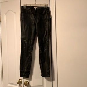 Faux leather jeans